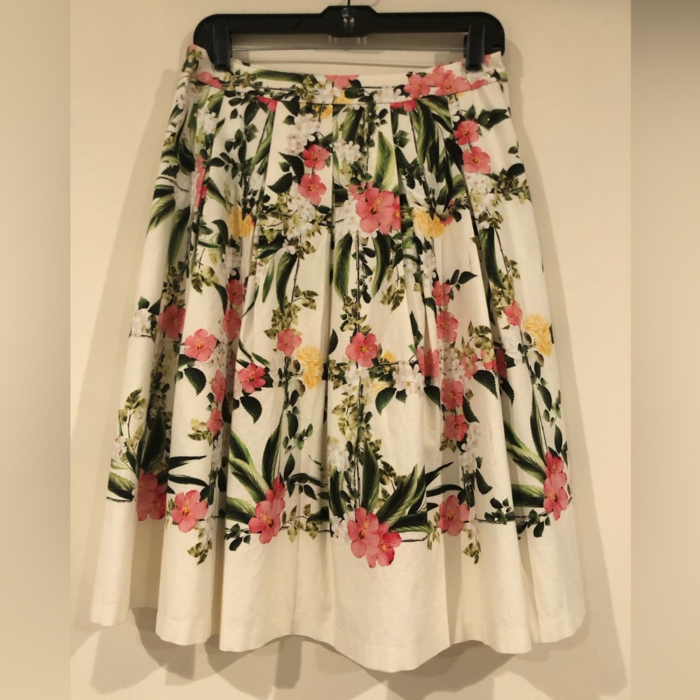 Talbots floral pleated skirt